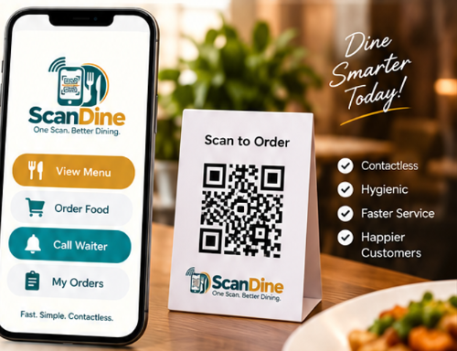 ScanDine Smart Restaurant 3D Phone and QR Table Tent Ordering System