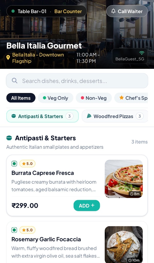 ScanDine Waiting Queue App Screen - Live Queue Tracker & Seat Allocation